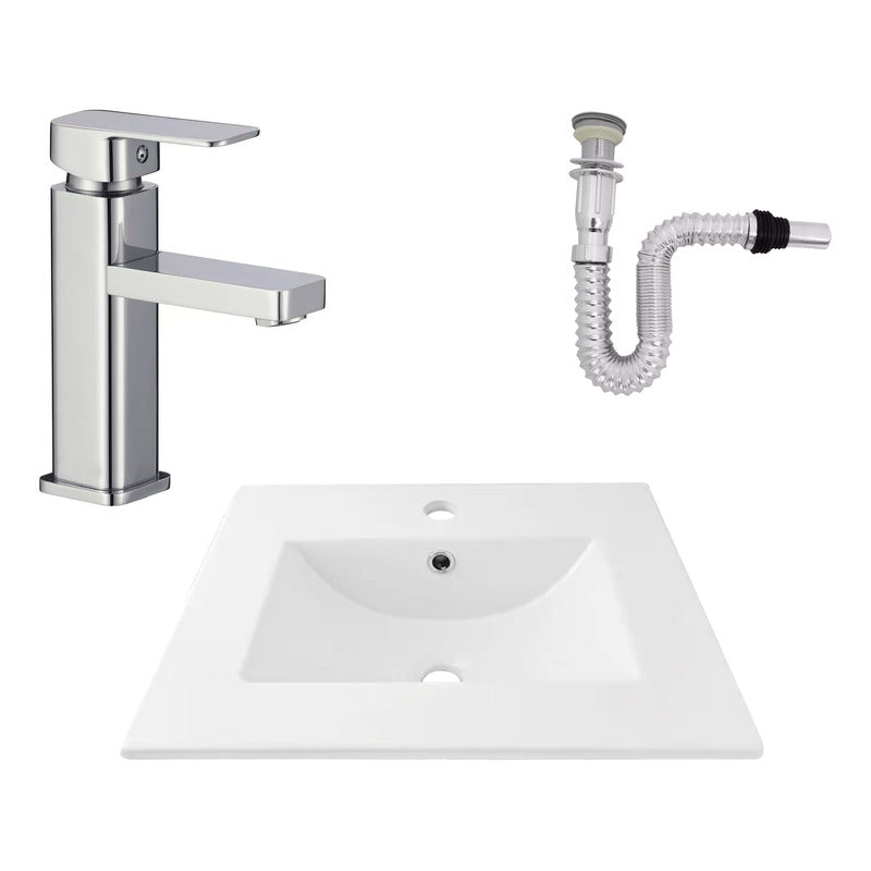 Kit Placa Lavamanos 51*40cm+griferia Monocontrol+push Flex27