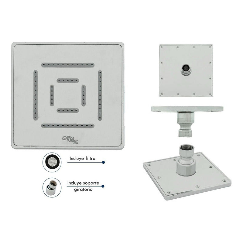 Ducha Cuadrada Lineal Slim 4 PuLG.