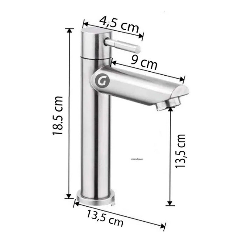 Griferia Llave Lavamanos Baja Acero Inoxidable