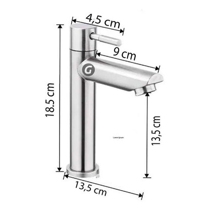 Griferia Llave Lavamanos Baja Acero Inoxidable