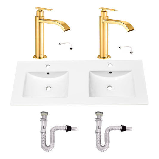 Kit Placa Doble Lavam.121*46.5cm+griferia Ag.fria+push Flex3