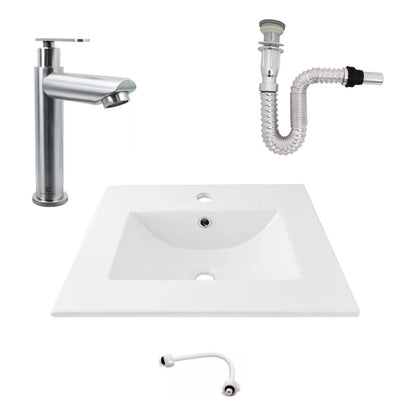 Kit Placa Lavamanos 51*40cm+griferia Agua Fria+push Flex. 6