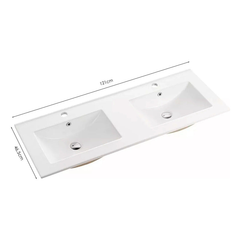 Kit Placa Doble Lavam.121*46.5cm+griferia Monoc+push Flex20