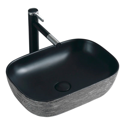 Lavamanos De Sobreponer Rectangular Negro 45x40x14.5cm