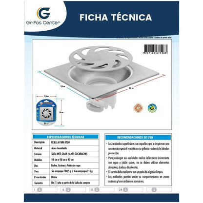 Rejilla Para Piso En Acero Inoxidable Rml