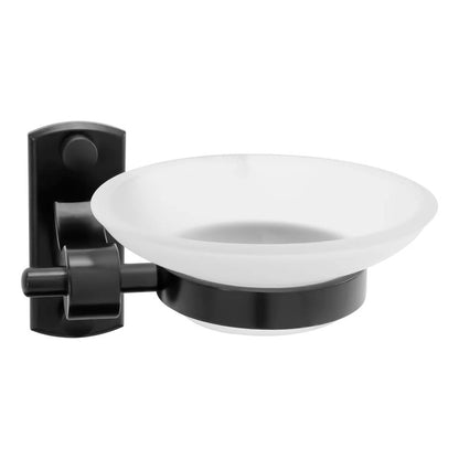 Jabonera Rectangular En Aluminio Con Plato En Cristal