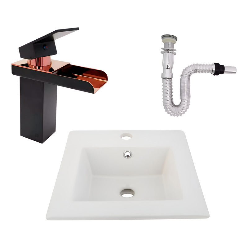 Kit Placa Lavamanos 41cm+griferia Monocontrol+push Flex13
