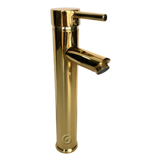 Llave  Lavamanos Grifo Pico Recto  Vintage Oro Laton
