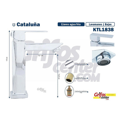 Grifería Para Lavamanos Baja Agua Fría Cataluña