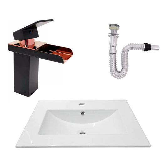 Kit Placa Lavamanos 61*40cm+griferia Monocontrol+push Flex13
