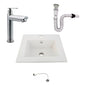 Kit Placa Lavamanos 41cm+griferia Agua Fria+push Flexible 6