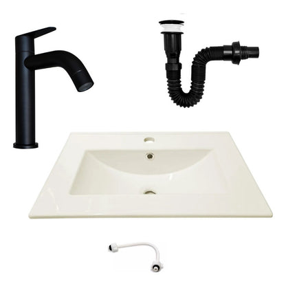 Combo Placa Lavamanos 61*46,5cm+grifo Agua Fria+push Negro2