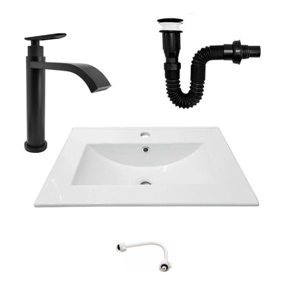 Combo Placa Lavamanos 61*40cm+griferia Agua Fria+push Negro1