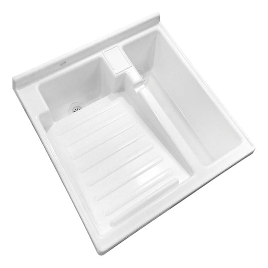 Lavadero Plástico 60*46cm Con Tanque Blanco Y Flauta