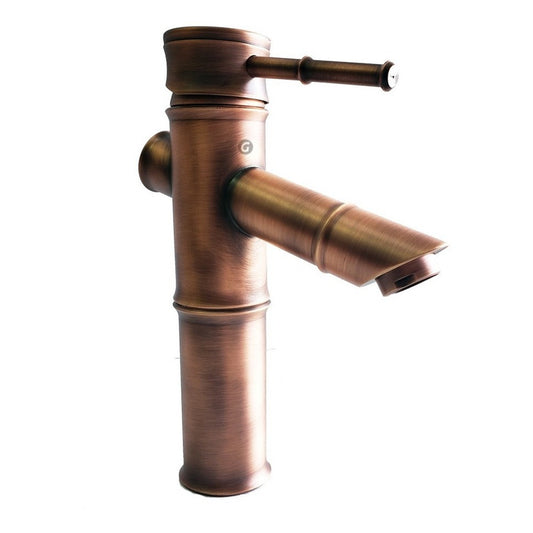 Mezclador Lavamanos Monocontrol Bamboo Cobre Antiguo