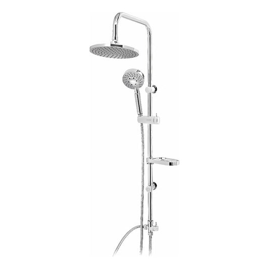 Columna De Ducha + Regadera + Teleducha Cromada
