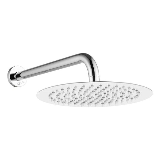 Ducha Regadera Metálica 20 Cm Redonda Lujo, Kit  Con Tubo