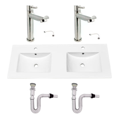 Kit Placa Doble Lavam.121*46.5cm+griferia Ag.fria+push Flex8