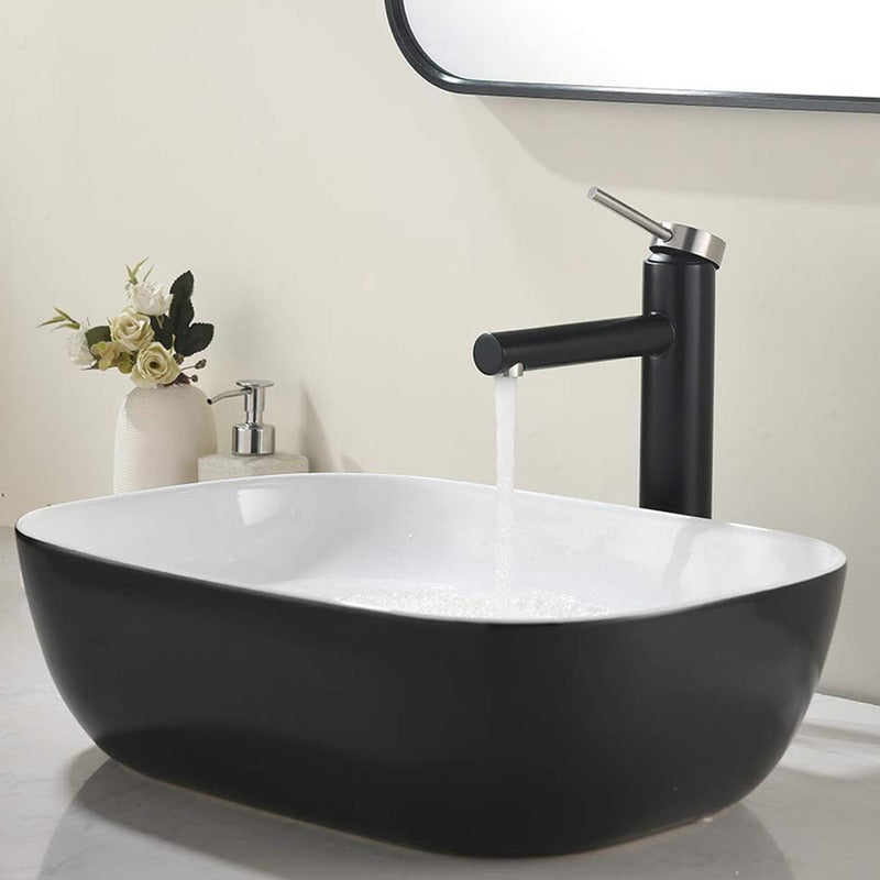 Lavamanos Rectangular Porcelana Negro/blanco