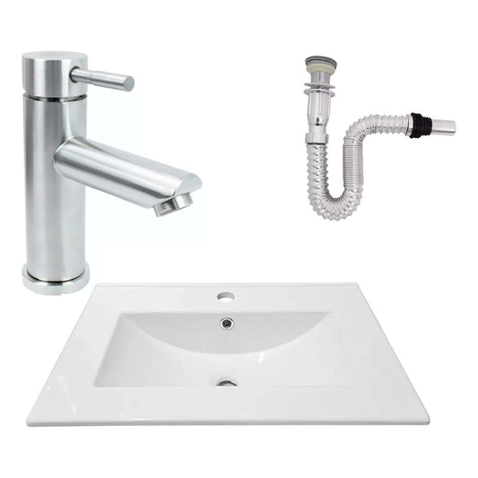 Kit Placa Lavamanos 61*40cm+griferia Monocontrol+push Flex17