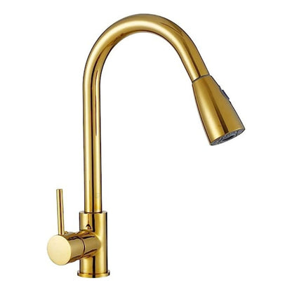Grifería Monocontrol Lavaplatos Extraible Oro Brillante