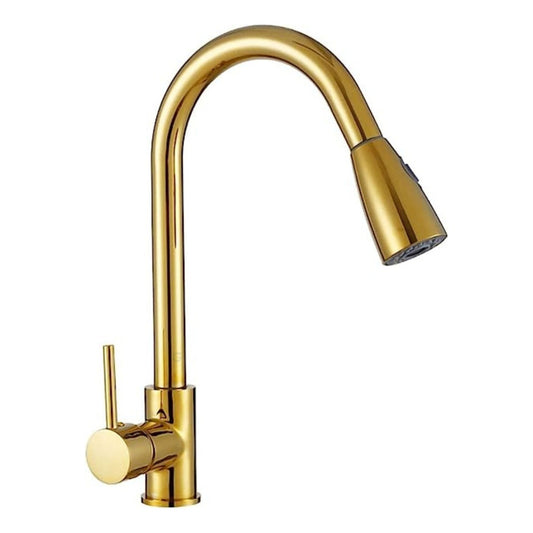 Grifería Monocontrol Lavaplatos Extraible Oro Brillante