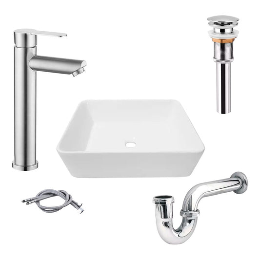 Combo Lavamanos Rectang.+griferia Monocontrol+push+sifongf12