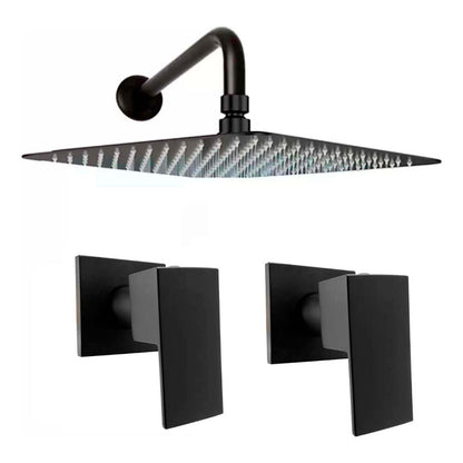 Kit Ducha 15cm +tubo + Mezclador Ducha + Manijas Negro Mig.
