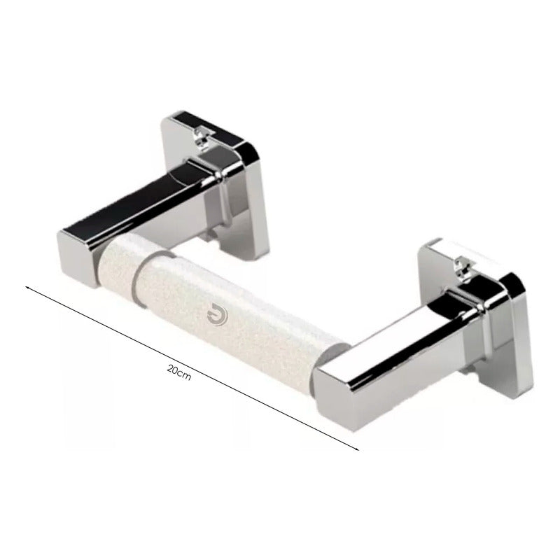 Portarrollo Para Baño Cuadrado Cromado Barú