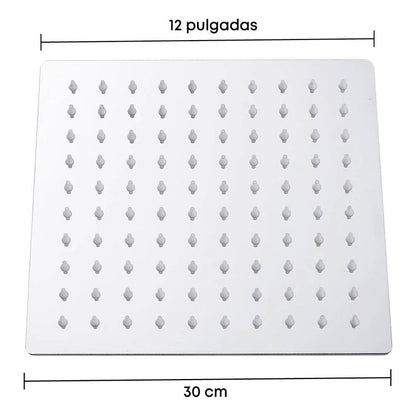 Regadera Ducha Cuadrada Cromada 12 PuLG