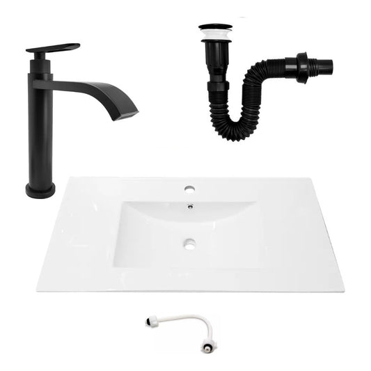 Combo Placa Lavamanos 91*46,5cm+grifo Agua Fria+push Negro1
