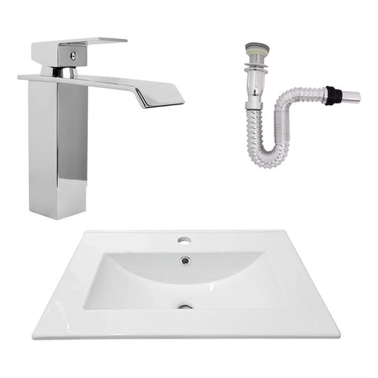 Kit Placa Lavamanos 61*40cm+griferia Monocontrol+push Flex18
