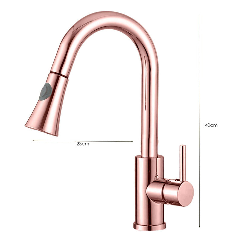 Grifería Lavaplatos Monocontrol Oro Rosa Vintage