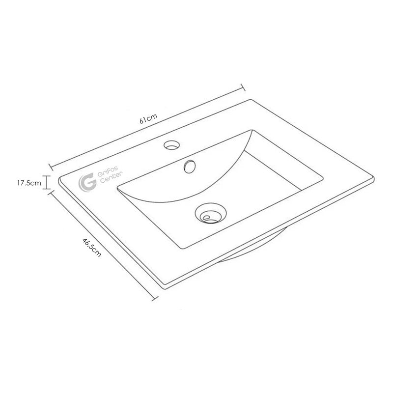 Lavamanos En Porcelana Blanco De Empotrar
