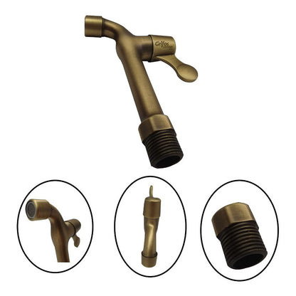 Griferia Tubo A Pared Vintage Bronce Antiguo
