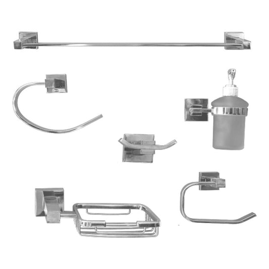 Juego De Accesorios Para Baño X6 Piezas Palace Cromado