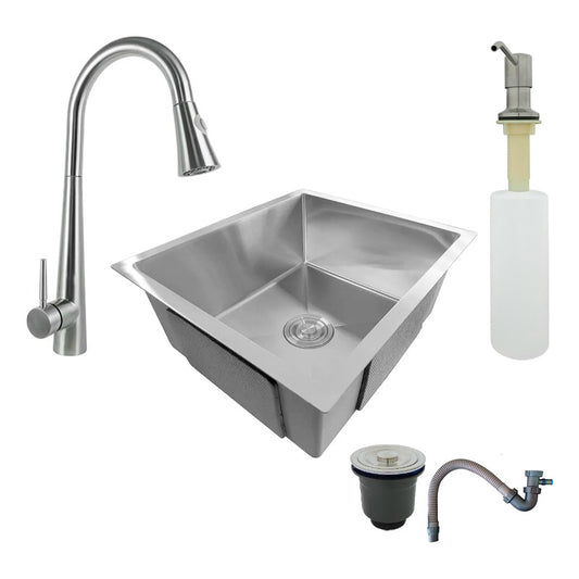 Combo Lavaplatos 60*45cm+griferia Plata+dispensador Y Acc