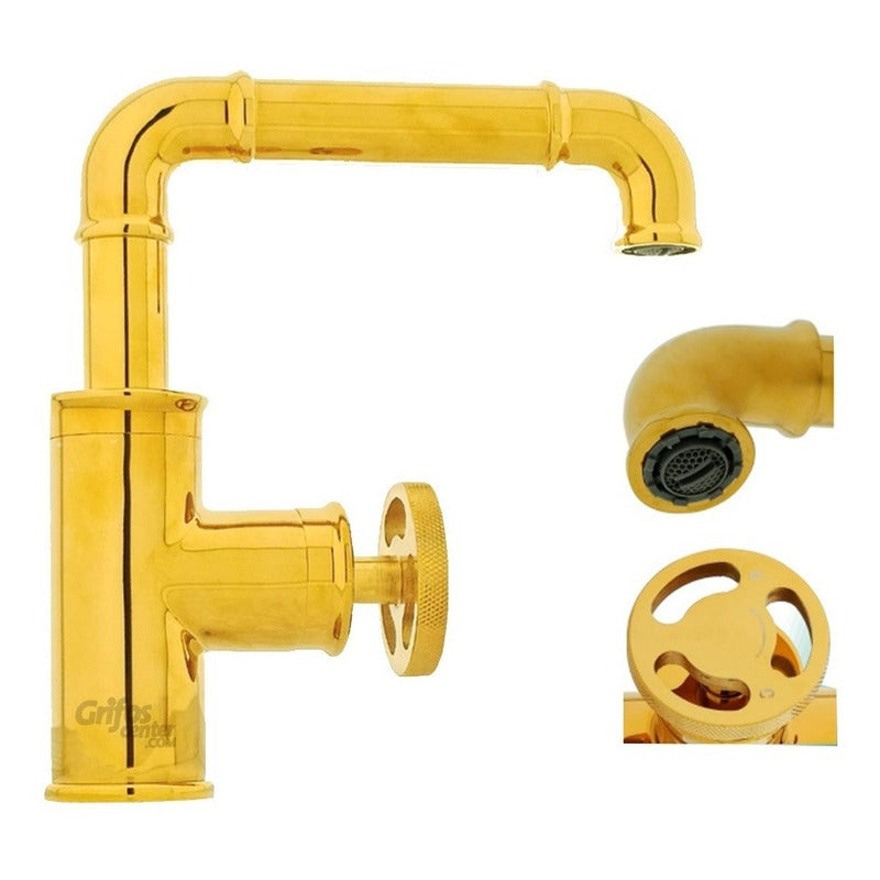 Grifería Monocontrol Lavamanos Industry Gold