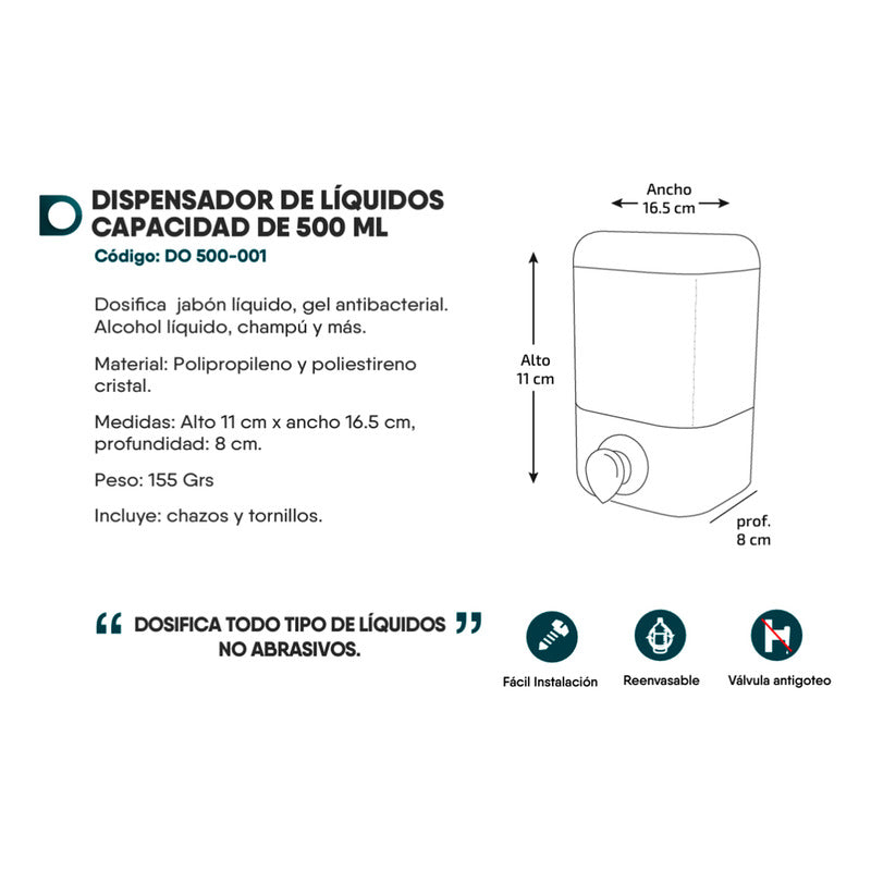 Dosificador De Jabon Liquido/ Shampoo