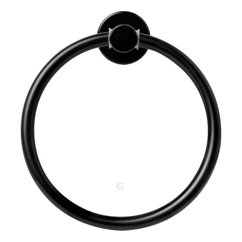 Toallero Tipo Aro En Aluminio Negro