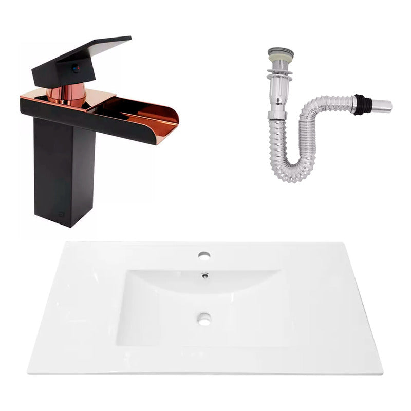Kit Placa Lavaman.91*46.5cm+griferia Monocontrol+push Flex13