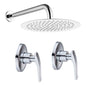 Kit Ducha Redonda 15cm+tubo+mezclador Ducha + Manijas Onda