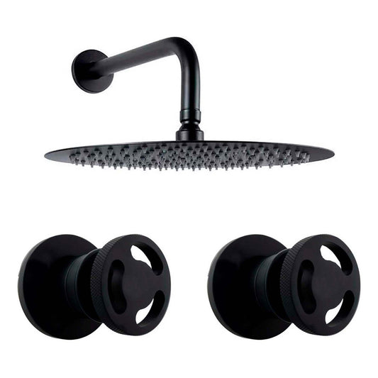 Kit Ducha Redonda 15cm+tubo+mezclador Ducha + Manijas Indus.