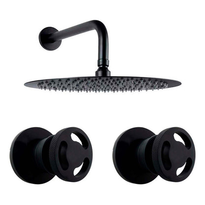 Kit Ducha Redonda 20cm+tubo+mezclador Ducha + Manijas Indust