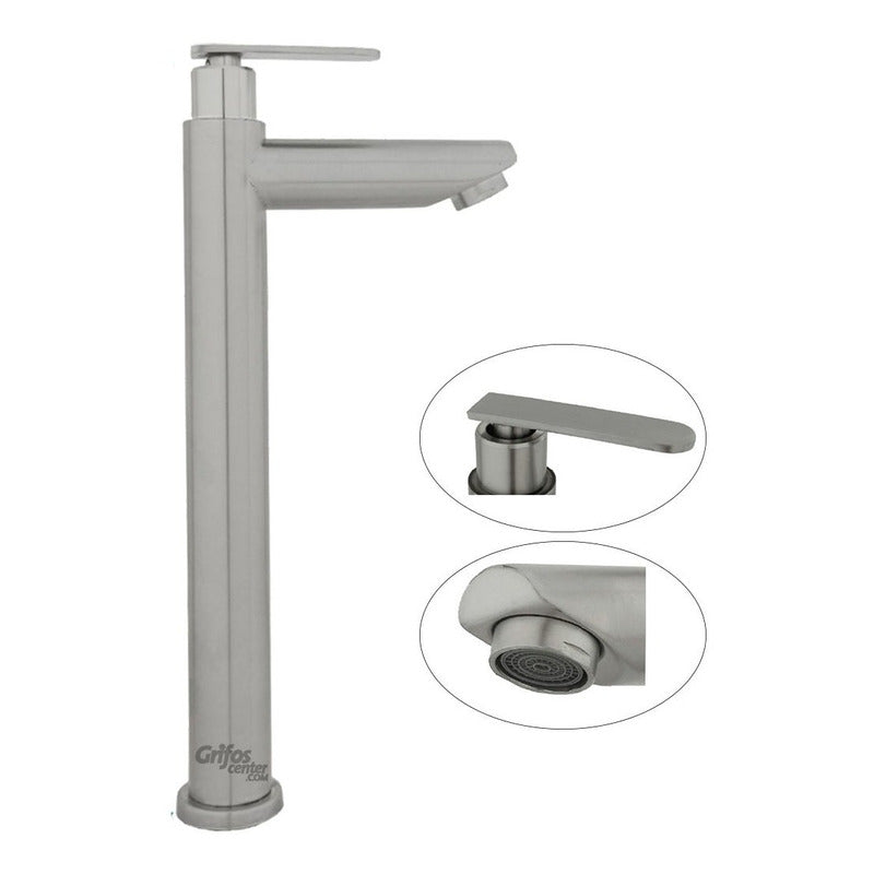 Grifería Lavamanos Agua Fría Alta Satin Cylinder