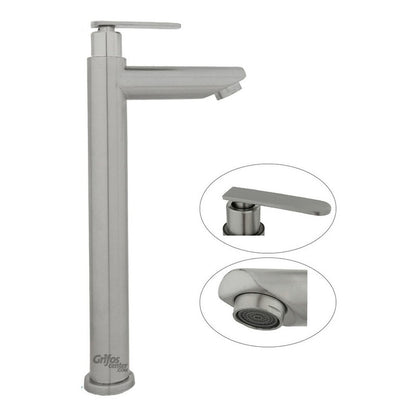 Grifería Lavamanos Agua Fría Alta Satin Cylinder