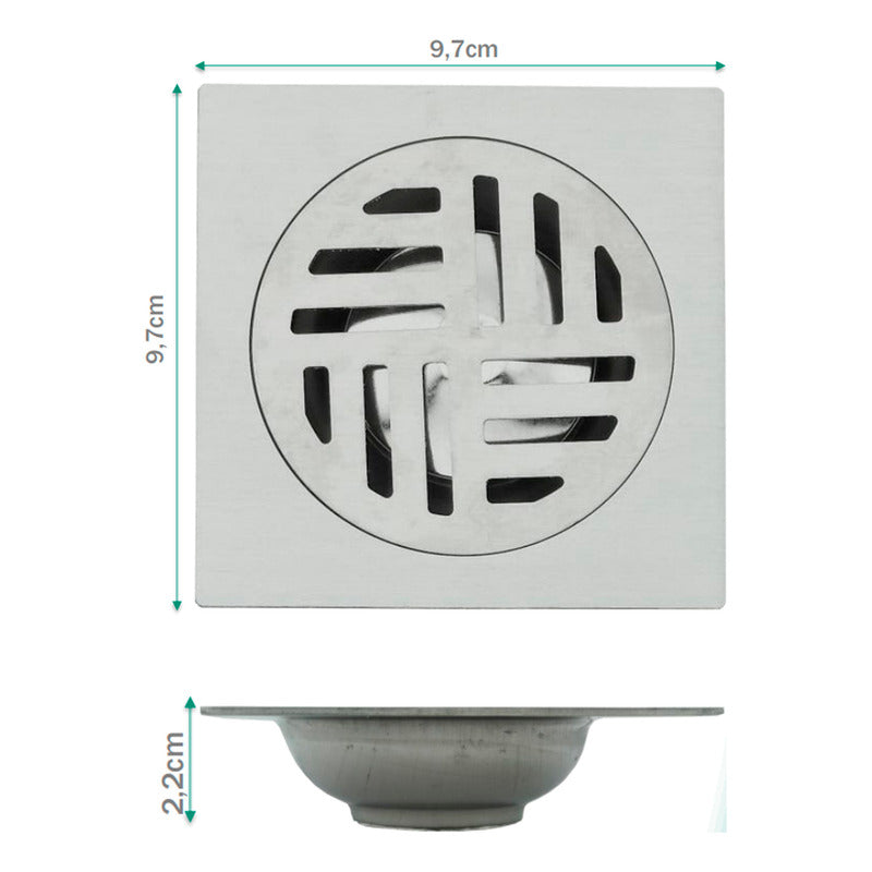Rejilla De Piso Cuadrada 10cm En Acero  Azteca