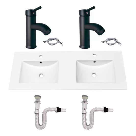 Kit Placa Doble Lavam.121*46.5cm+griferia Monoc+push Flex25