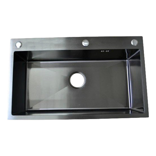 Lavaplatos En Acero 75*45*20cm Negro+accesorios
