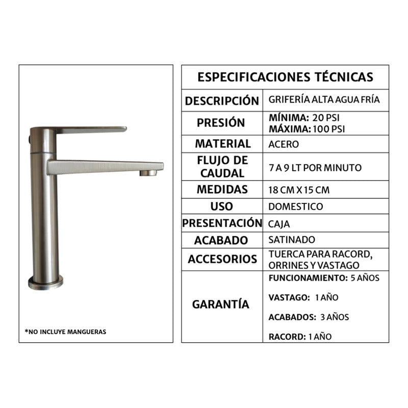 Kit Placa Lavamanos 61*40cm+griferia Agua Fria+push Flex. 12